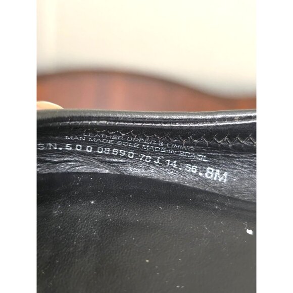 Tory Burch Black Leather Gold Logo Flats Women's Size 8 - Picture 10 of 12